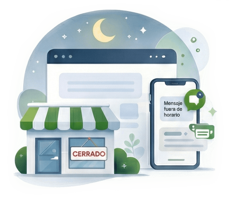 Negocio cerrado - clientes no pueden contactarte fuera de horario